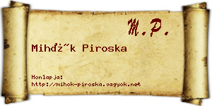 Mihók Piroska névjegykártya